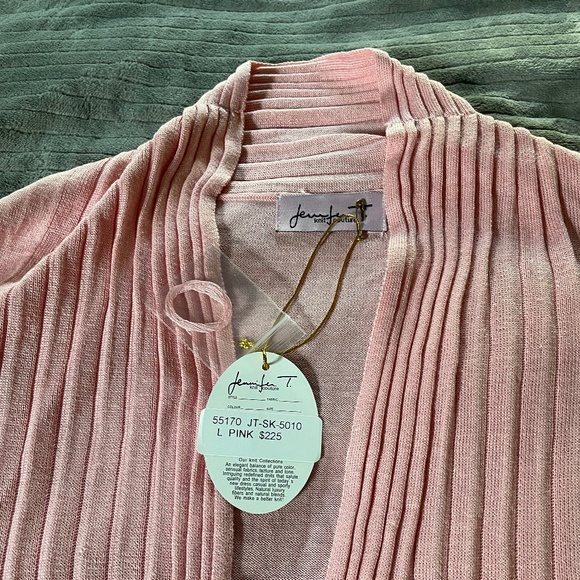 NWT Jennifer T. Knit couture, Pink Cardigan, large - Picture 2 of 5